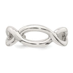 Sterling Silver Polished Criss Cross Adjustable Toe Ring