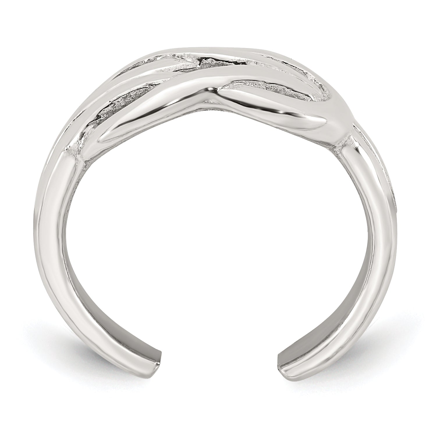 Sterling Silver Polished Knot Infinity Adjustable Toe Ring