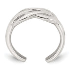 Sterling Silver Polished Knot Infinity Adjustable Toe Ring