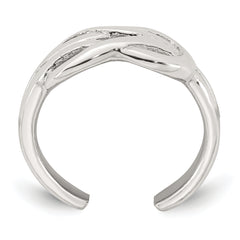 Sterling Silver Polished Knot Infinity Adjustable Toe Ring