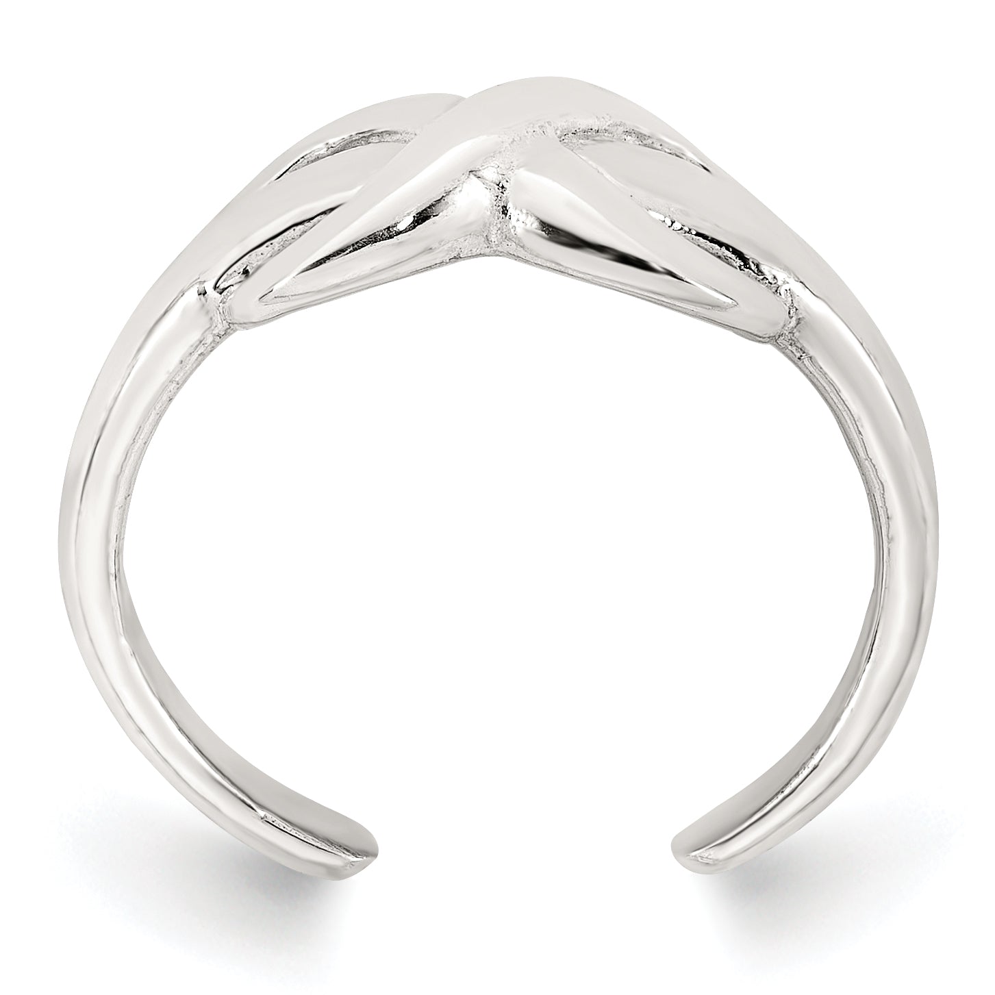 Sterling Silver Polished Infinity Adjustable Toe Ring Secondary image