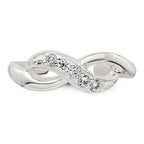 Sterling Silver Polished CZ Infinity Adjustable Toe Ring