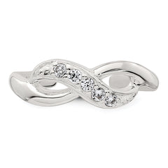 Sterling Silver Polished CZ Infinity Adjustable Toe Ring