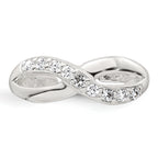 Sterling Silver Polished CZ Infinity Adjustable Toe Ring