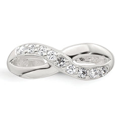 Sterling Silver Polished CZ Infinity Adjustable Toe Ring