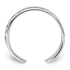Sterling Silver Polished and Antiqued Waves Toe Ring