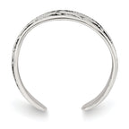 Sterling Silver Polished and Antiqued Dolphin Toe Ring