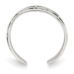 Sterling Silver Polished and Antiqued Dolphin Toe Ring