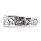 Sterling Silver Polished and Antiqued Dolphin Toe Ring