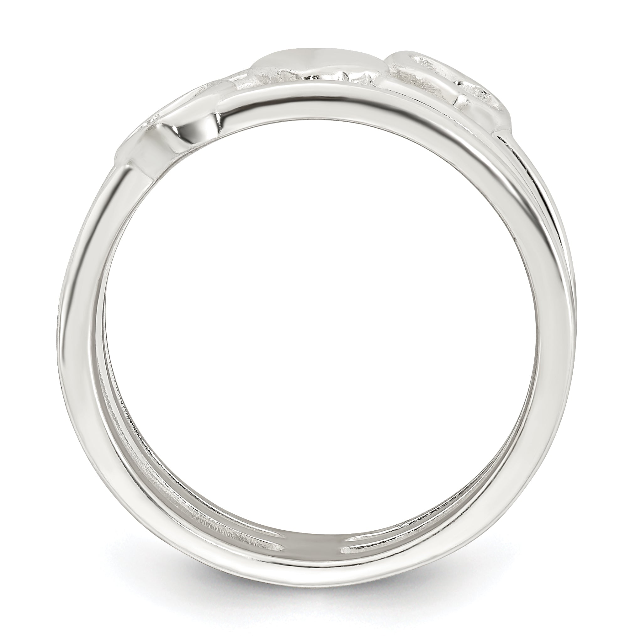Polished Hearts Three-Band Ring in Sterling Silver Secondary image