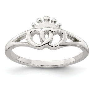 Interlocking Hearts Crown Ring in Sterling Silver - Sophia Jewelers