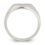 Sterling Silver Polished White CZ Heart Size 8 Signet Ring