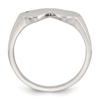 Sterling Silver Polished White CZ Double Heart Size 8 Signet Ring