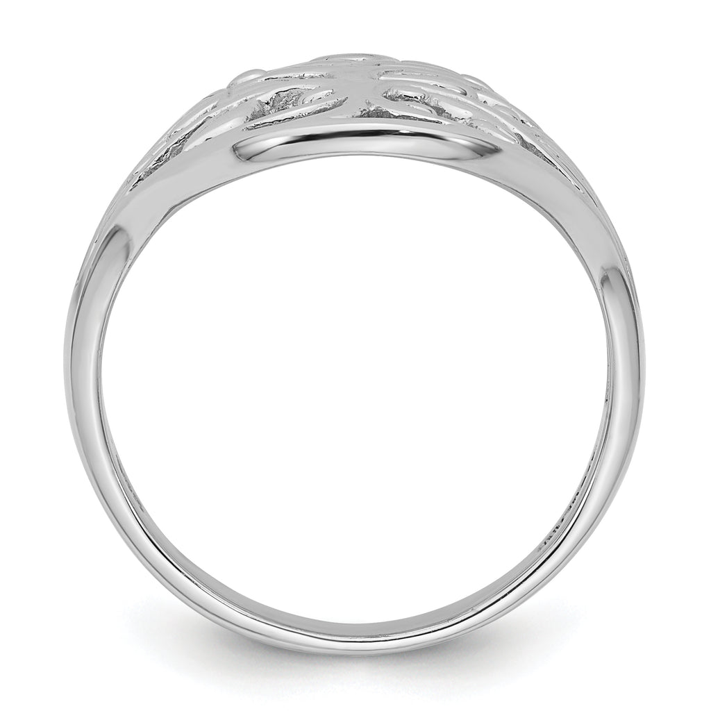 Sterling Silver Rhodium-plated Polished Fancy Tree Size 8 Ring