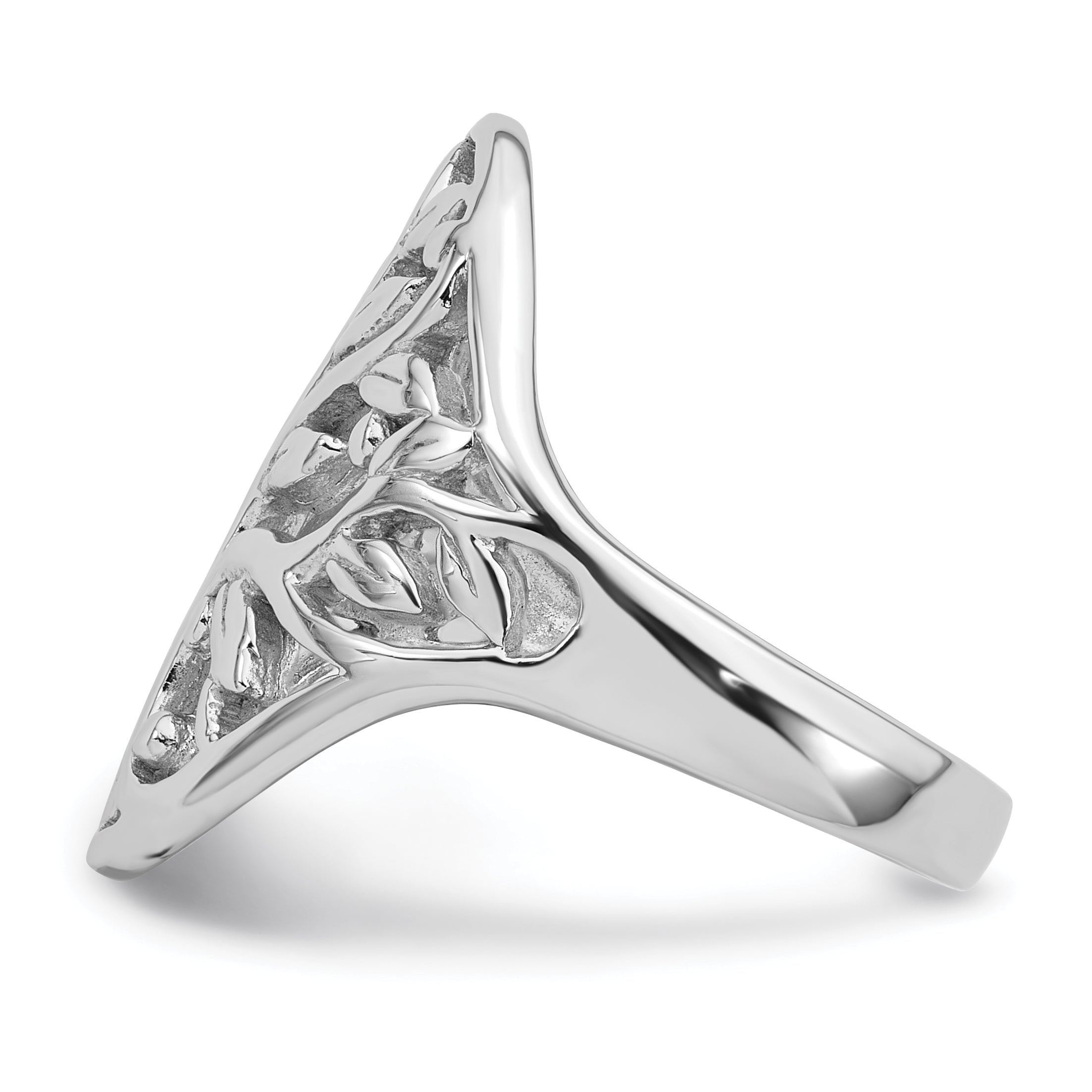 Sterling Silver Rhodium-plated Polished Fancy Tree Size 8 Ring