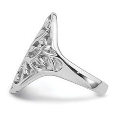 Sterling Silver Rhodium-plated Polished Fancy Tree Size 8 Ring