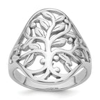 Sterling Silver Rhodium-plated Polished Fancy Tree Size 8 Ring
