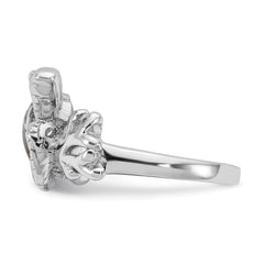 Sterling Silver Rhodium-plated Polished Abalone Sea Turtle Size 8 Ring