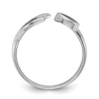 Sterling Silver Rhodium-plated Polished Abalone Whale Tail Size 8 Ring