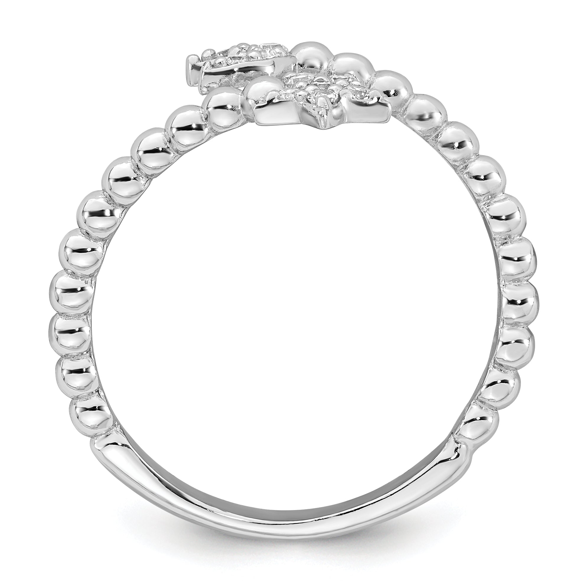 CZ Moon & Star Adjustable Ring in Sterling Silver Secondary image