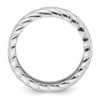 Sterling Silver Rhodium-plated Polished and Braided 5.00mm Band Size 8 Ring