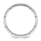 Sterling Silver Rhodium-plated Polished 5.8mm Brick Pattern Size 8 Ring