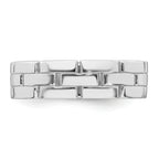 Sterling Silver Rhodium-plated Polished 5.8mm Brick Pattern Size 8 Ring