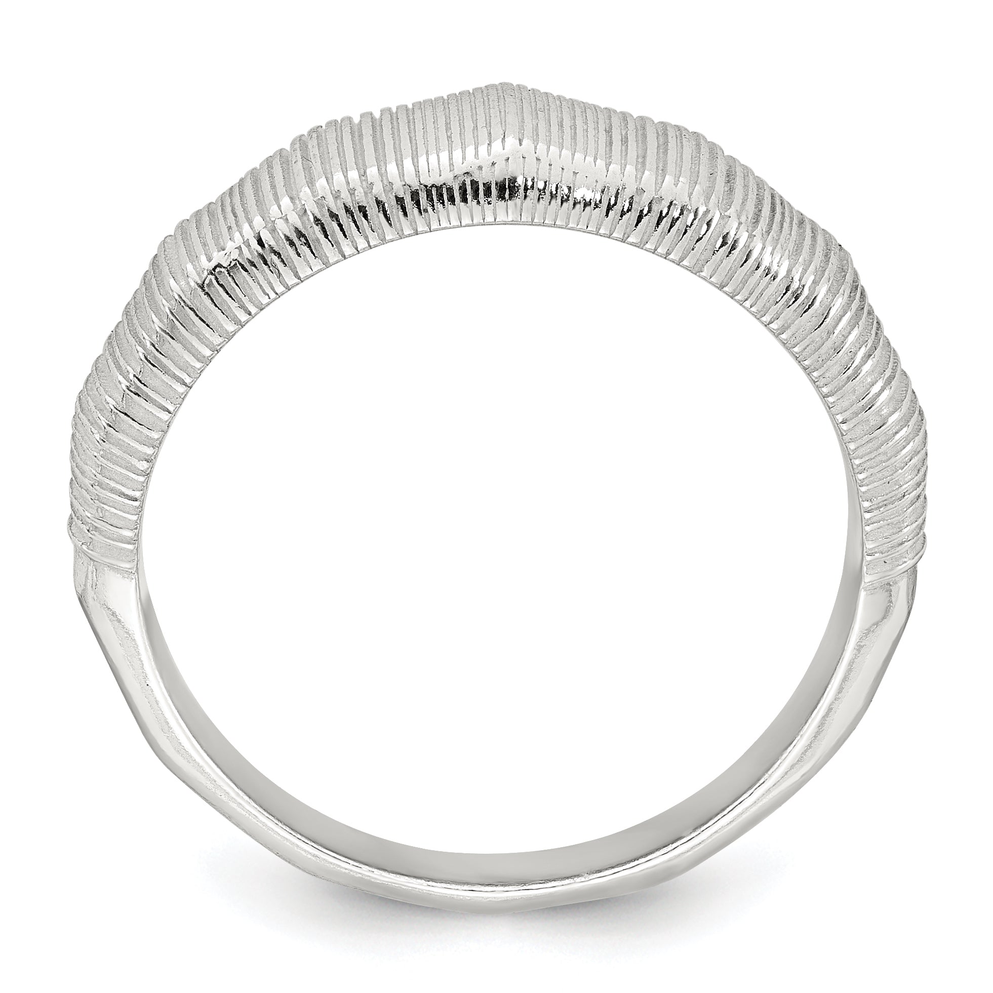 Sterling Silver Polished and Grooved Size 8 Ring
