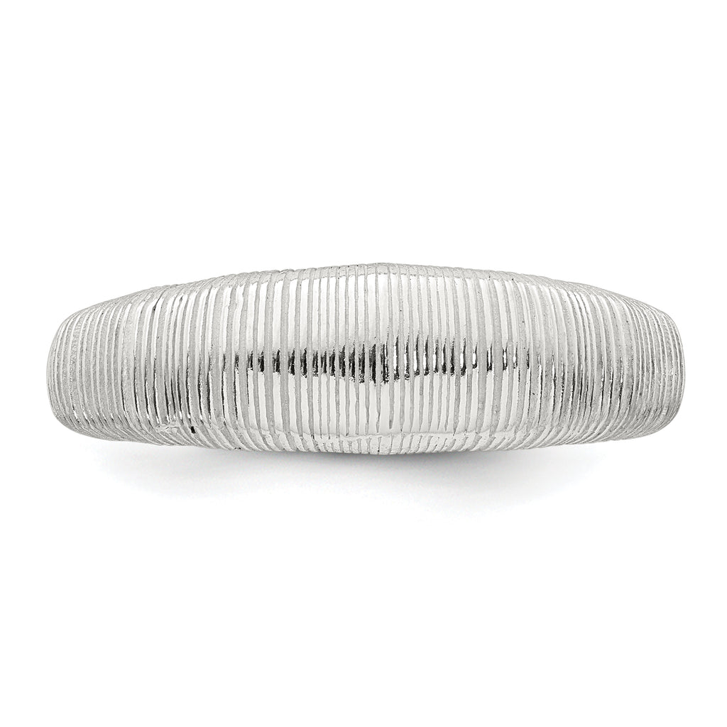 Sterling Silver Polished and Grooved Size 8 Ring