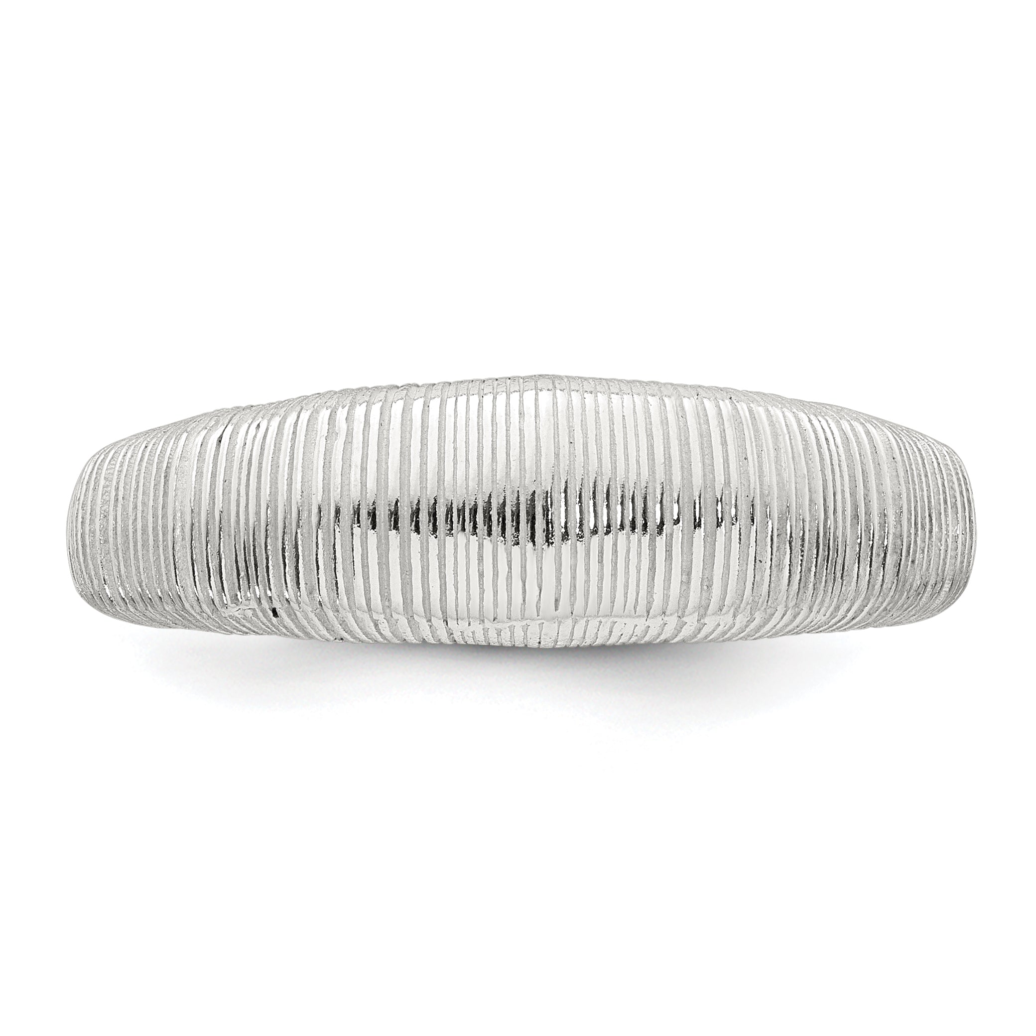 Sterling Silver Polished and Grooved Size 8 Ring