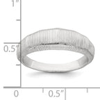Sterling Silver Polished and Grooved Size 8 Ring