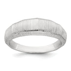 Sterling Silver Polished and Grooved Size 8 Ring
