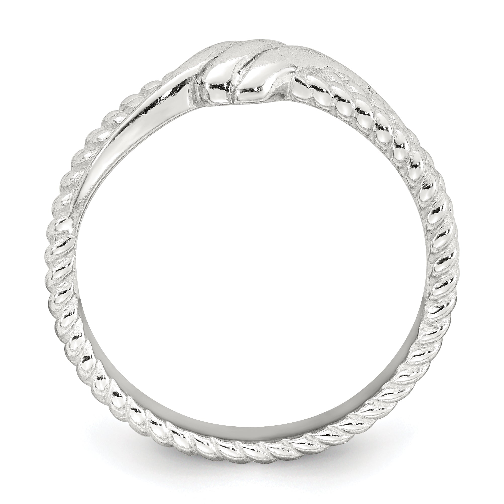 Sterling Silver Polished and Textured Fancy Twisted Size 6 Ring Secondary image