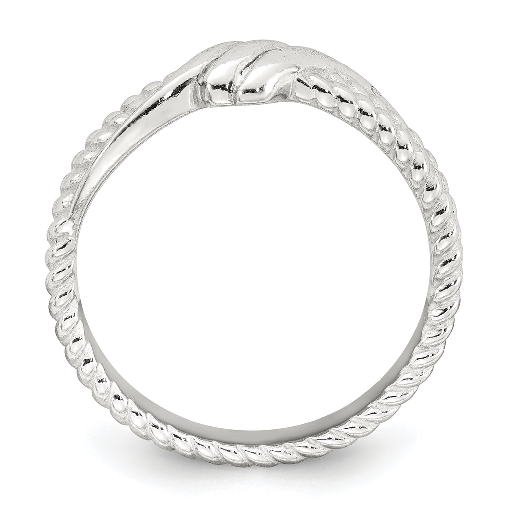 Sterling Silver Polished and Textured Fancy Twisted Size 8 Ring