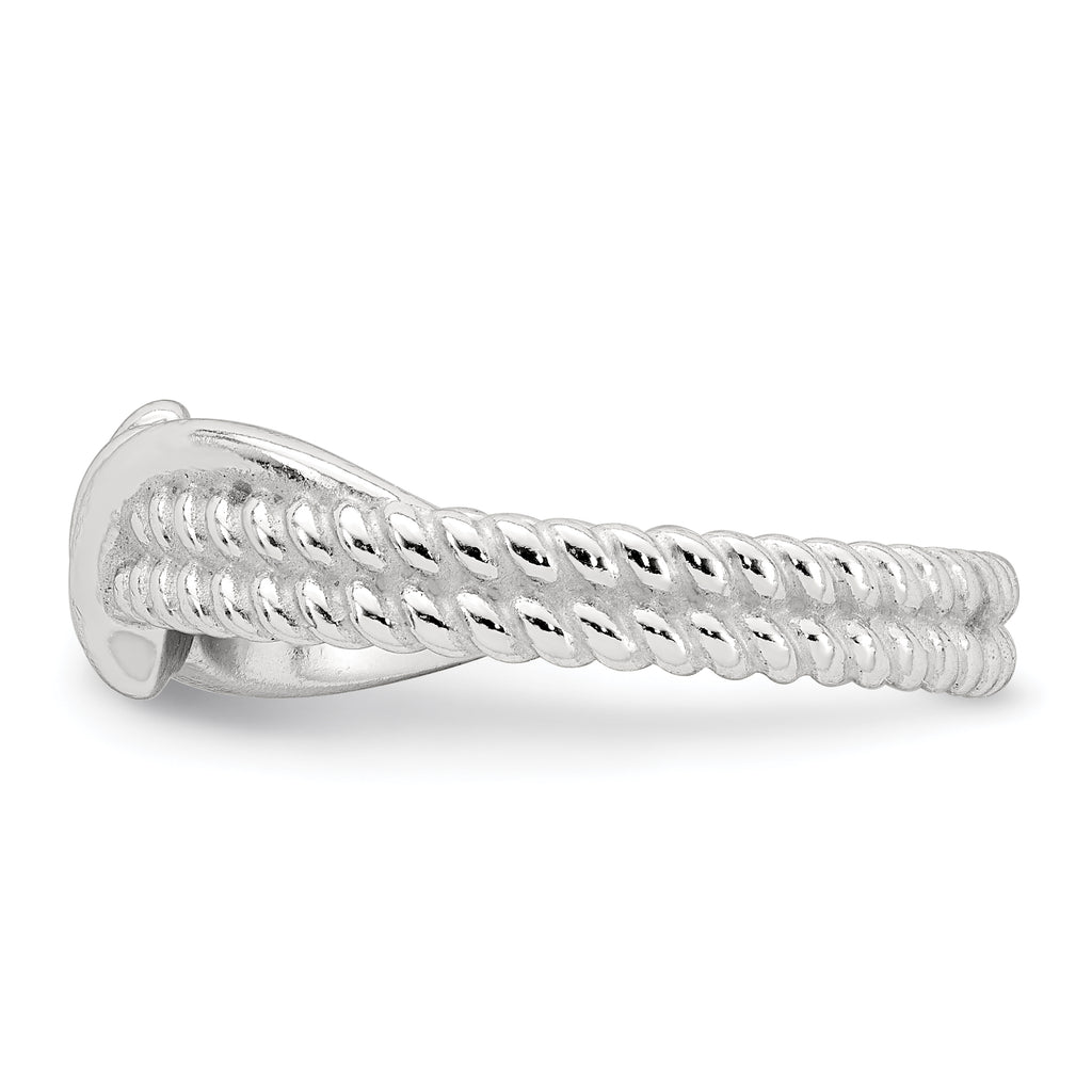 Sterling Silver Polished and Textured Fancy Twisted Size 8 Ring