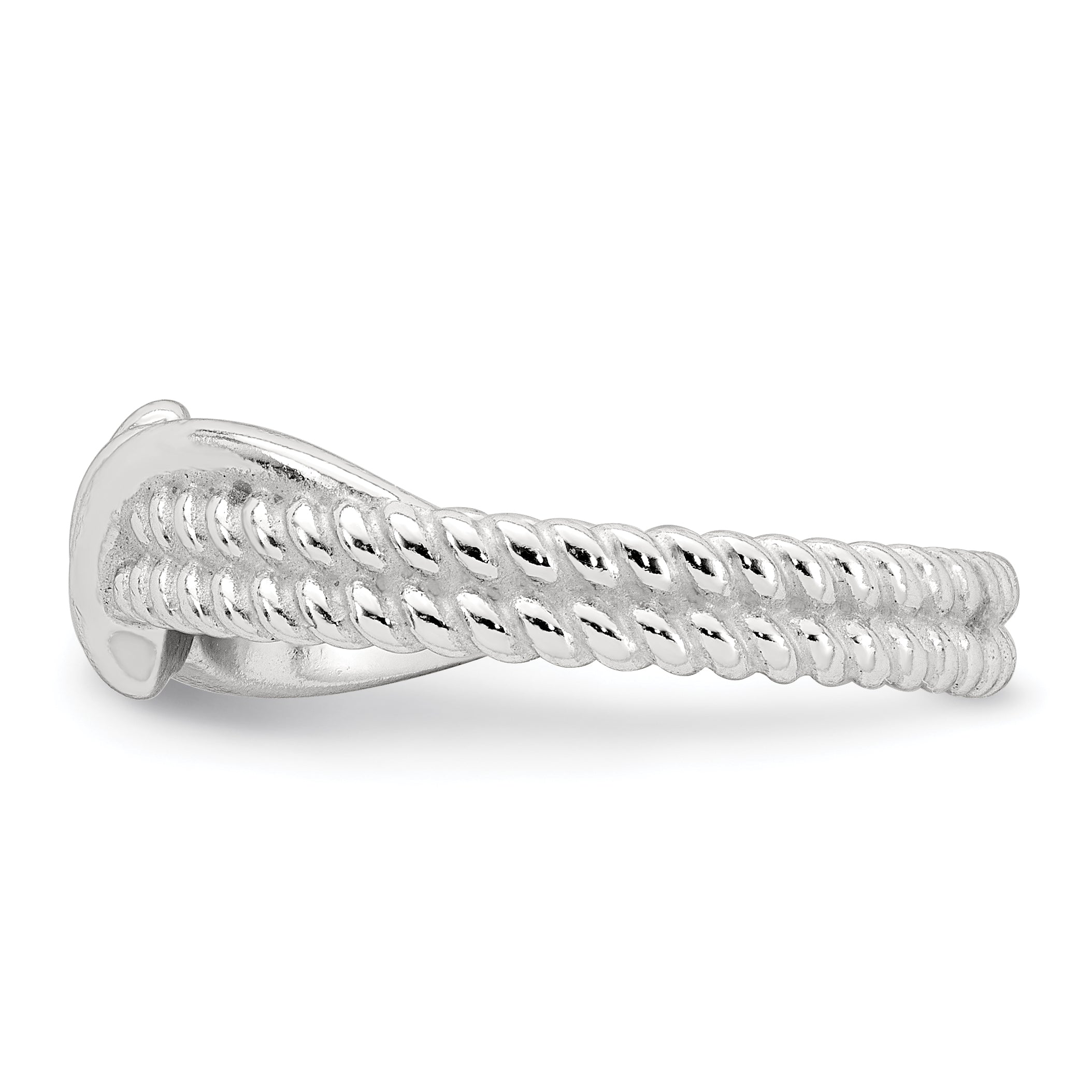 Sterling Silver Polished and Textured Fancy Twisted Size 8 Ring