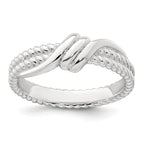 Sterling Silver Polished and Textured Fancy Twisted Size 8 Ring
