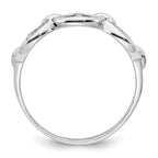 Sterling Silver Rhodium-plated Polished Mariner Link Size 8 Ring