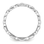 Sterling Silver Rhodium-plated Polished Mariner Link Size 8 Ring