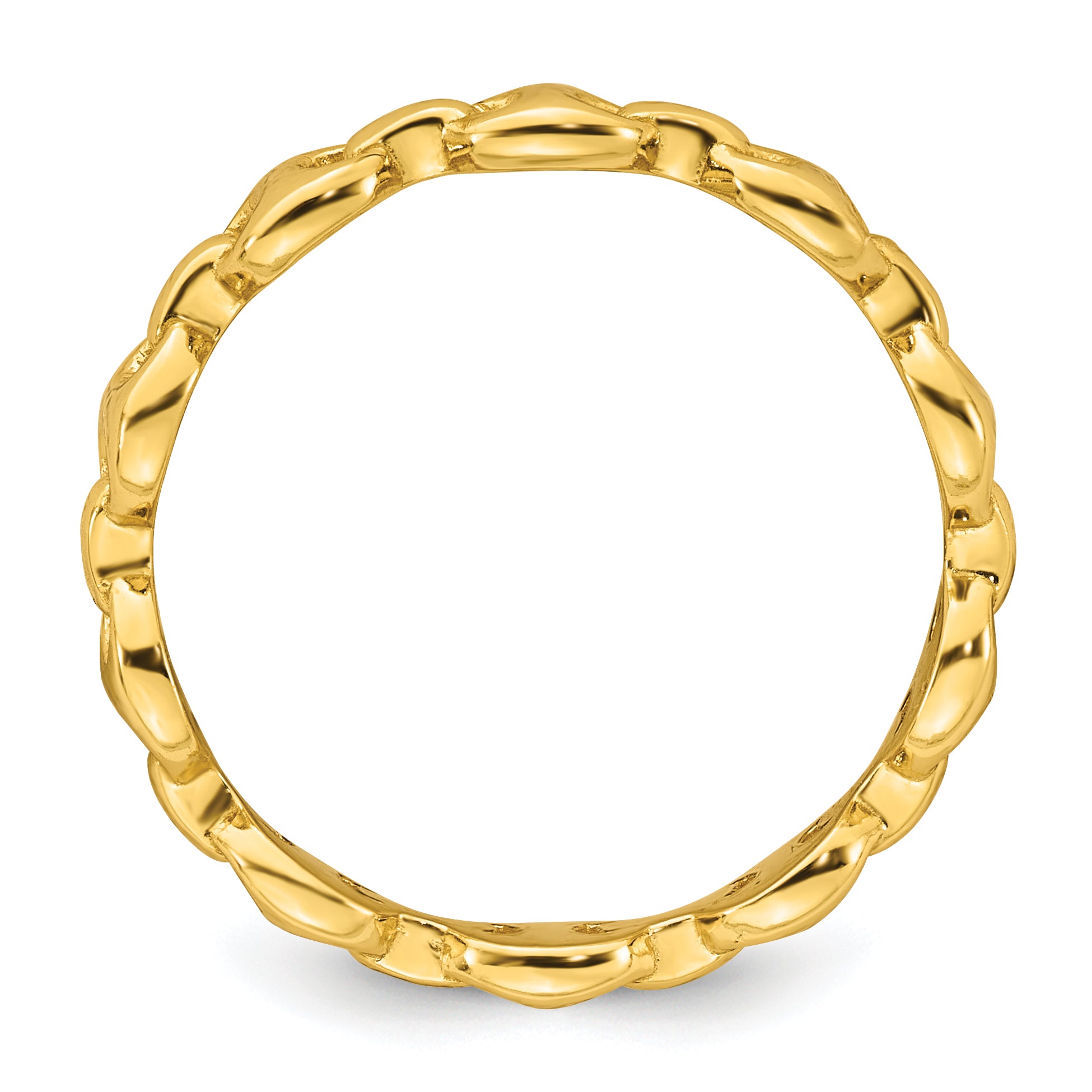 Sterling Silver Gold-tone Polished Mariner Link Size 6 Ring Secondary image
