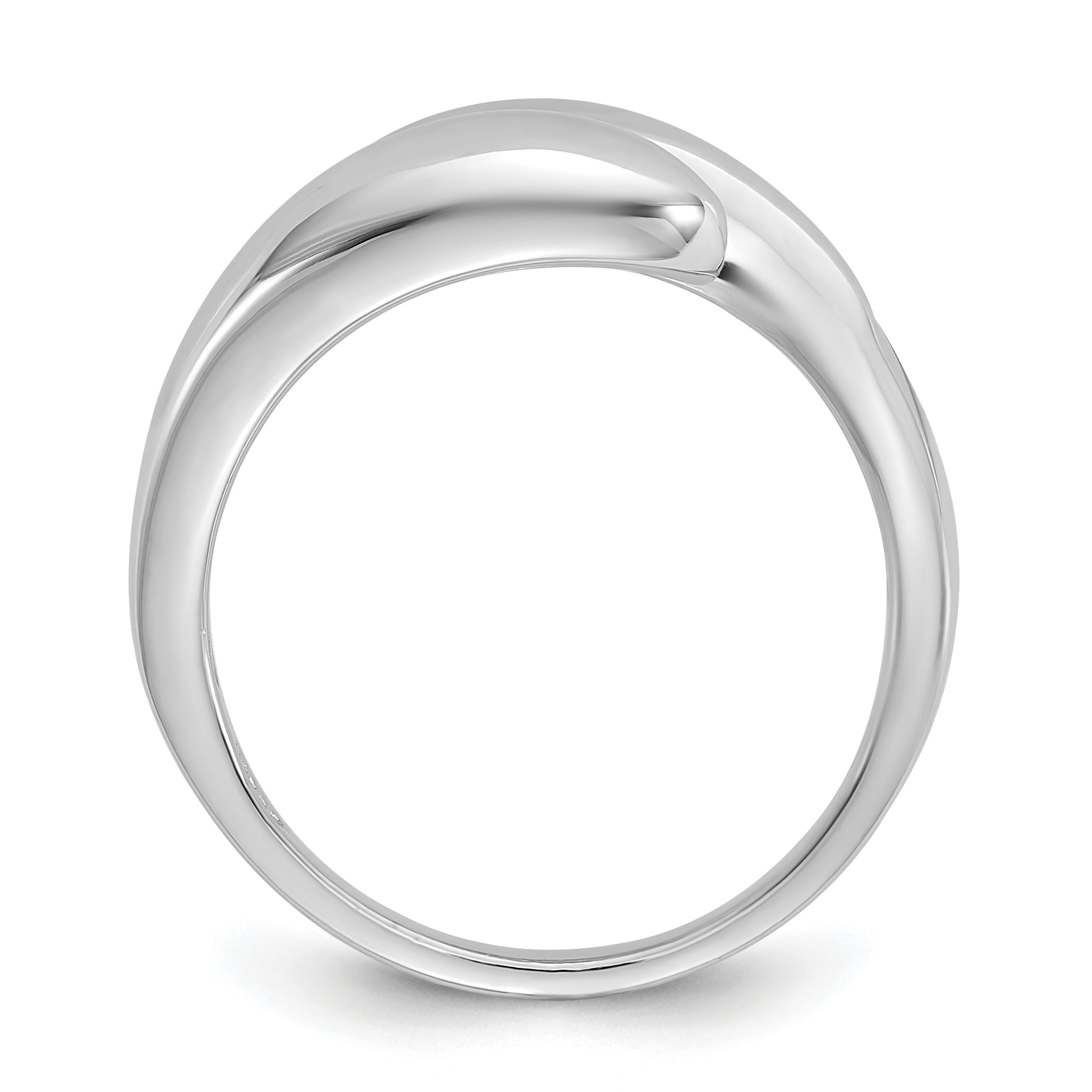 Sterling Silver Rhodium-plated Polished Open Bypass Size 6 Ring Secondary image