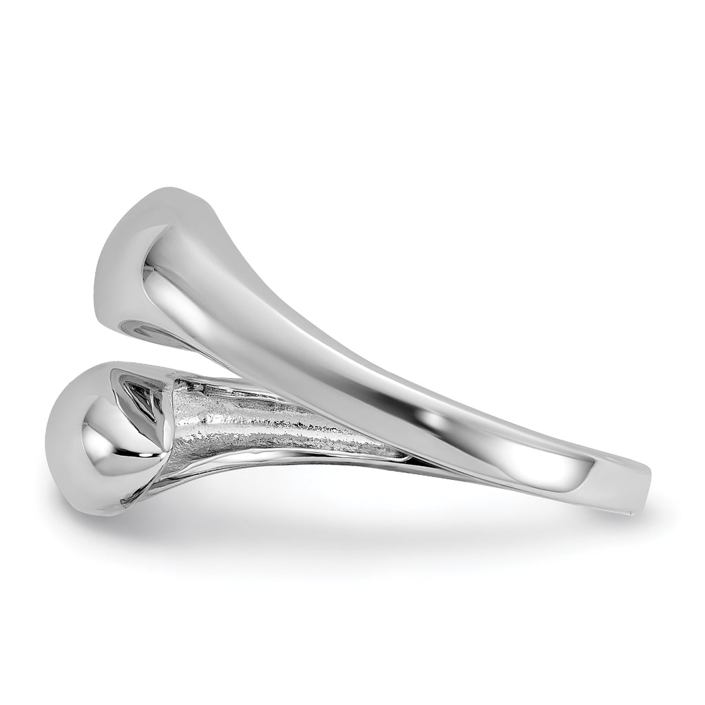 Sterling Silver Rhodium-plated Polished Open Bypass Size 8 Ring