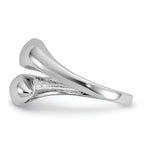 Sterling Silver Rhodium-plated Polished Open Bypass Size 8 Ring