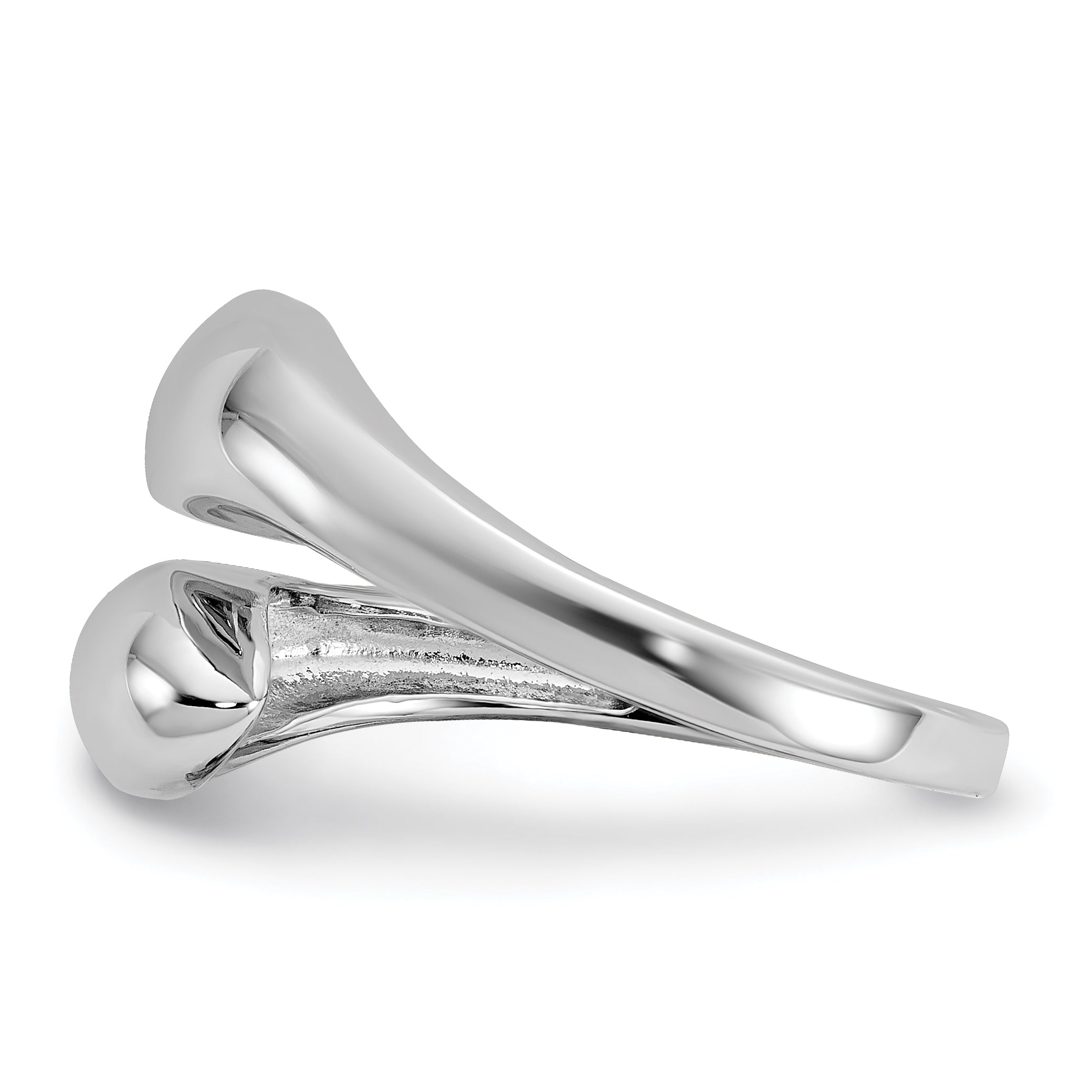 Sterling Silver Rhodium-plated Polished Open Bypass Size 8 Ring
