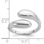 Sterling Silver Rhodium-plated Polished Open Bypass Size 8 Ring