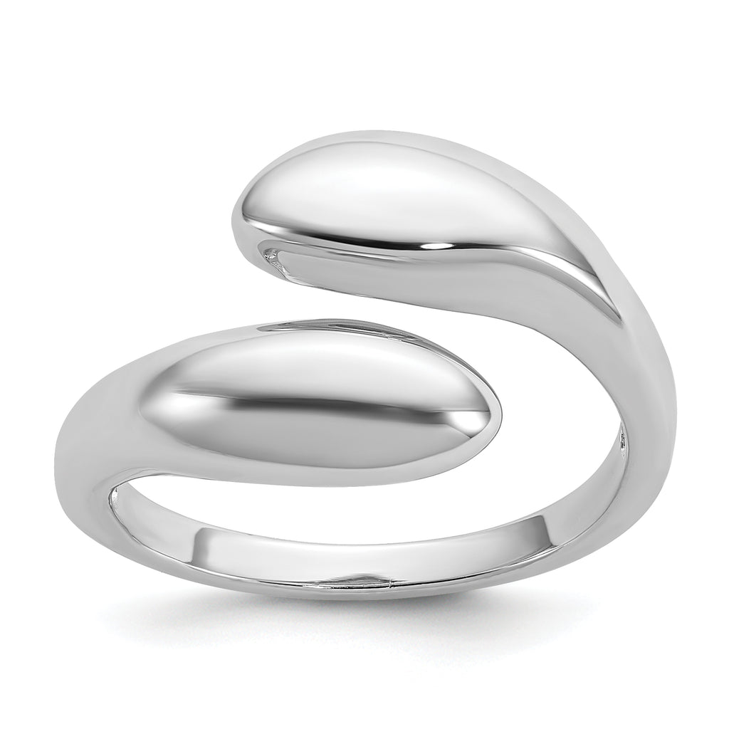 Sterling Silver Rhodium-plated Polished Open Bypass Size 8 Ring