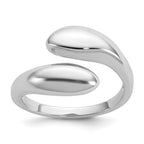 Sterling Silver Rhodium-plated Polished Open Bypass Size 8 Ring
