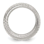 Sterling Silver Polished and Textured Wrapped Spring Size 8 Flexible Ring