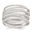 Sterling Silver Polished and Textured Wrapped Spring Size 8 Flexible Ring