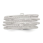 Sterling Silver Polished and Textured Twisted Multi-Band Size 8 Ring